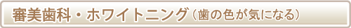 審美歯科（歯の色が気になる）